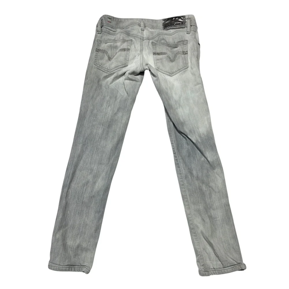 Diesel MATIC Stretch Jeans Women W27 L32 Grey Wash Slim Fit Denim‎ Made in Italy